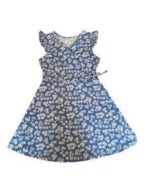 Pink & Violet Daisy Floral Faux Wrap Dress Size 8